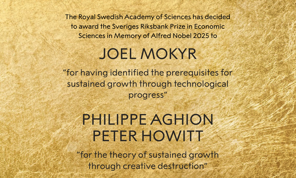 2025经济诺奖聚焦创新何以推动经济增长 得主当场